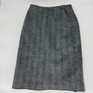 Les Copains Herringbone Wool‑Blend Midi Skirt – Made in Italy
